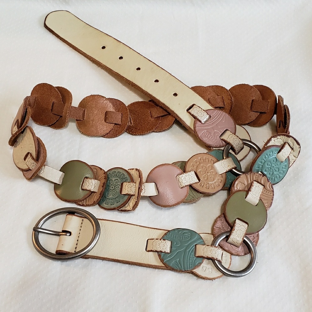 Fossil boho leather medallion belt